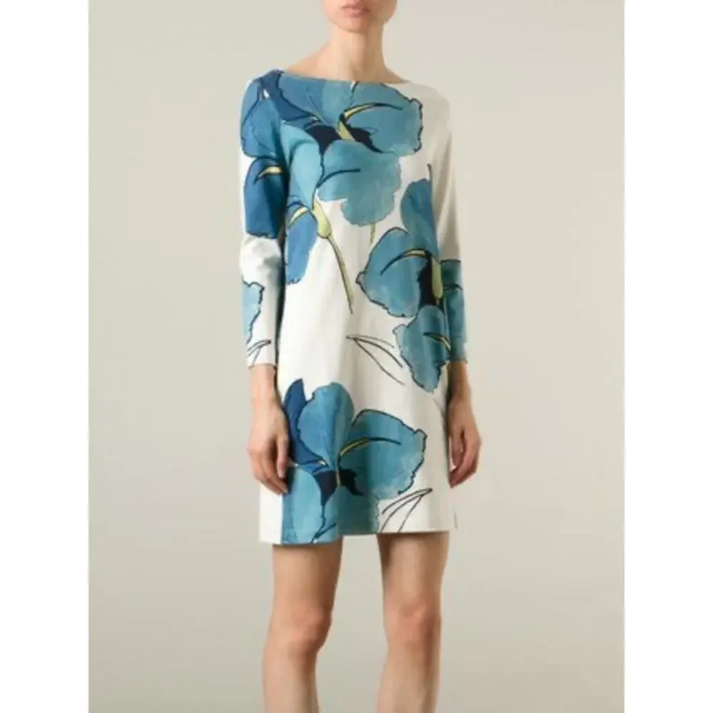 Tory Burch Pima Cotton Bonnie Shift Dress Floral Size S Oasis Persica